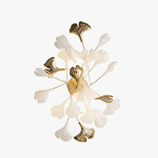 Olivia Modern LED Dekorativ Gingko Vägglampa Metall Keramik Vit/Guld Vardagsrum/Matsal/Sovrum
