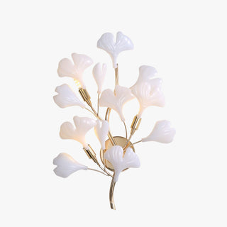 Olivia Modern LED Dekorativ Gingko Vägglampa Metall Keramik Vit/Guld Vardagsrum/Matsal/Sovrum
