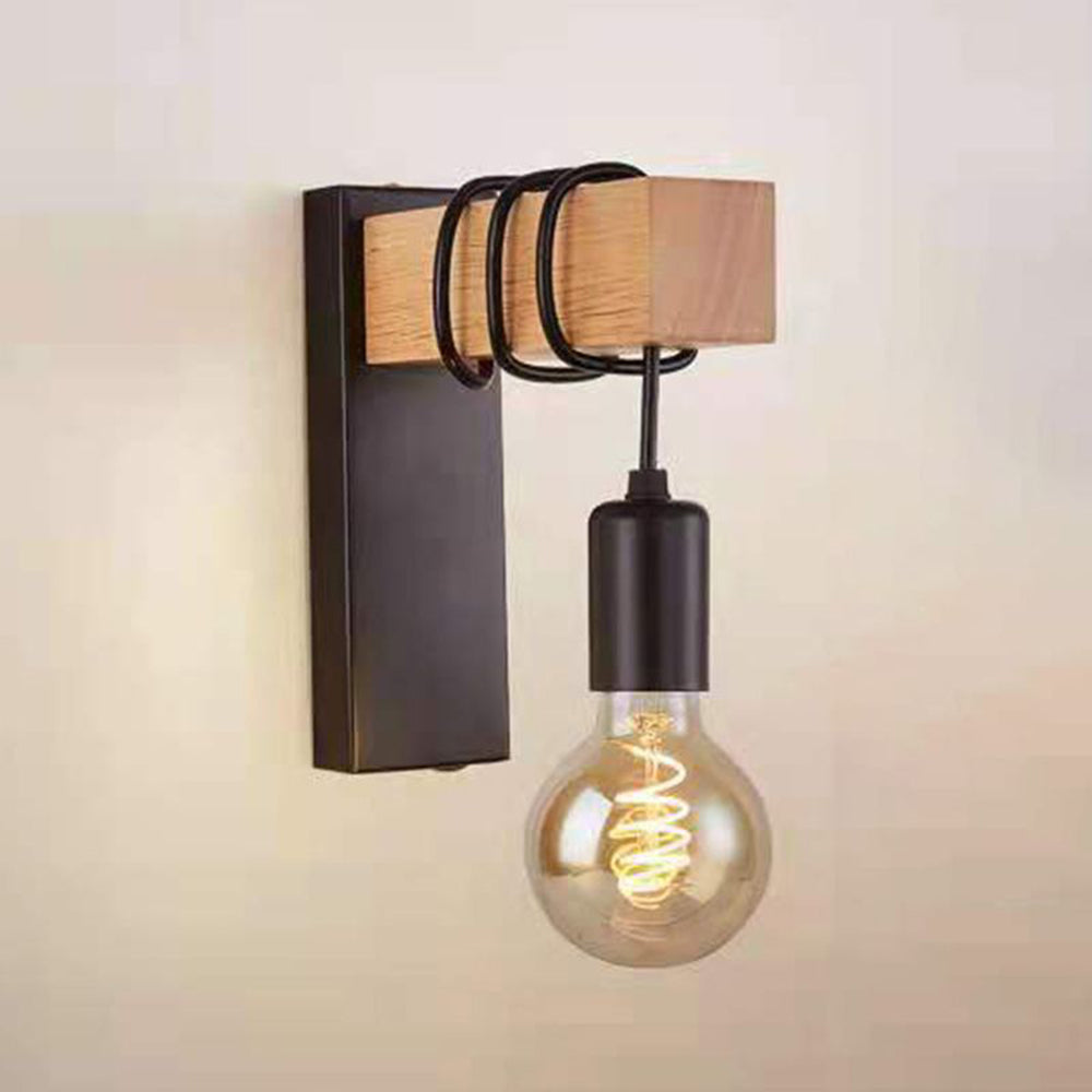 Silva Wall Lamp Bulb Industrial, Metal, Black/White, Living Room