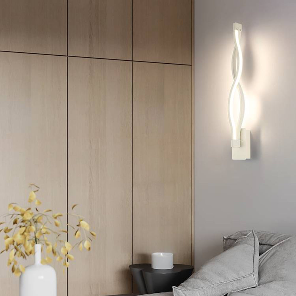 Arisha modern enkel vågformad vägglampa, svart och vit
