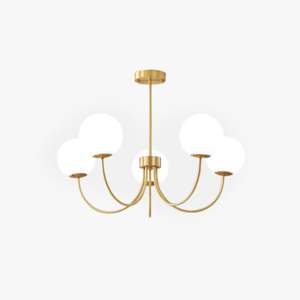 Valentina moderne kugleformet lysekrone med bobler, metal/glas, guld