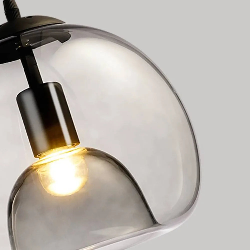 Norvia Pendant Light Globe Glass Amber/Smoky Grey