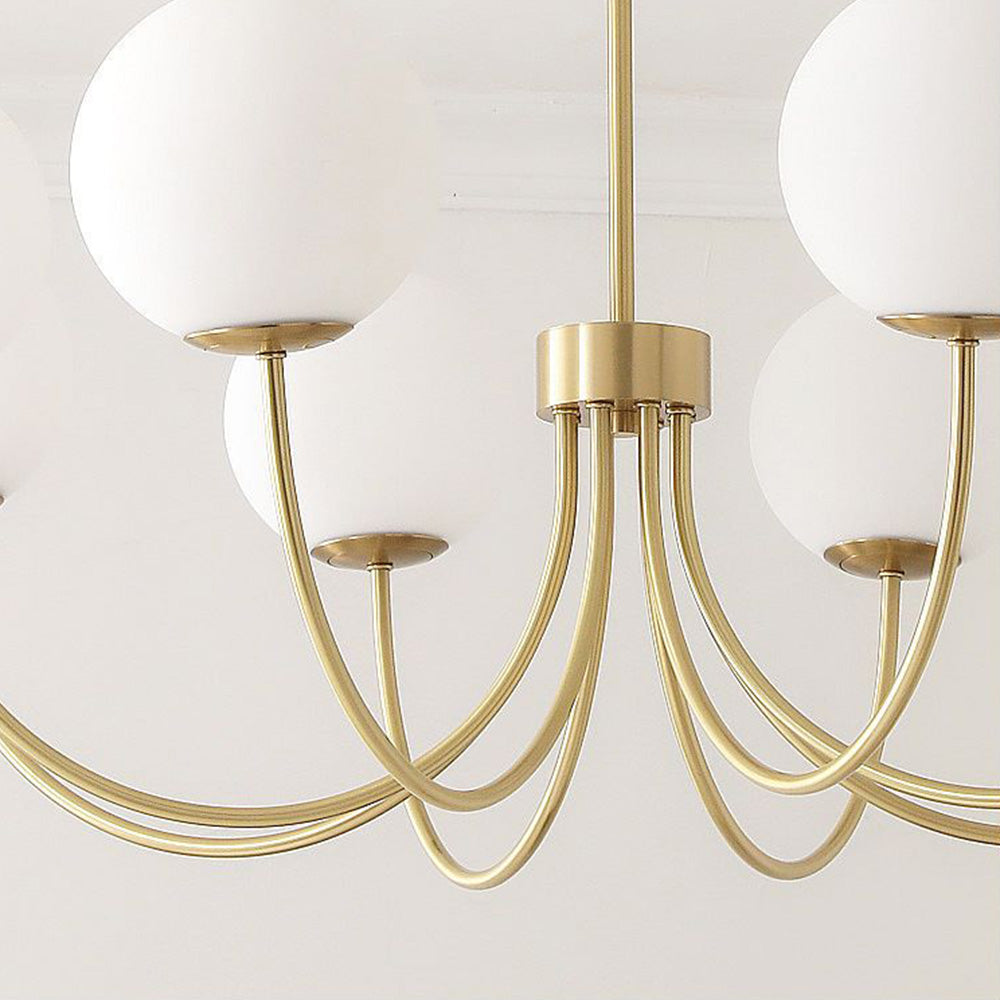 Valentina moderne kugleformet lysekrone med bobler, metal/glas, guld