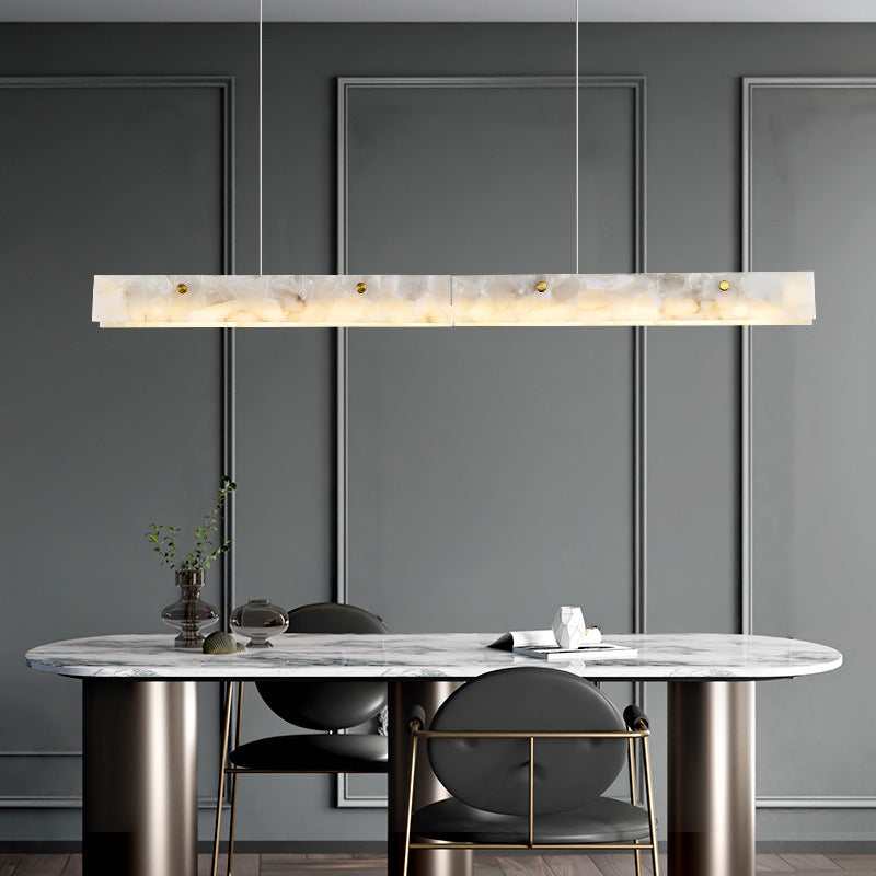 Arisha moderne LED-pendel i hvid marmor til spisestuen/baren