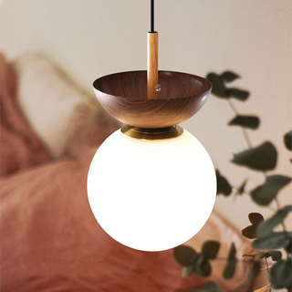 Valentina Nordisk Japansk Glob LED Plafond/Pendellampor Metall Glas Sovrum Ljusbrunt trä