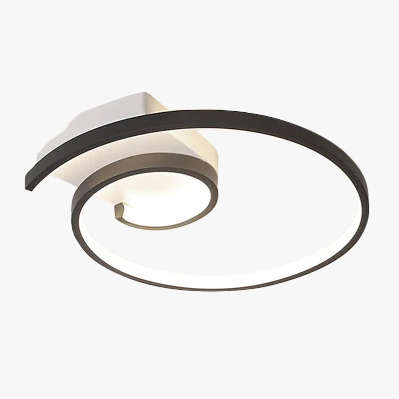 Arisha modern spiralformad taklampa i metall, svart/vit