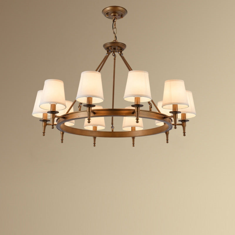 Silva vintage Ring Metal/Fabric Chandelier, Black/Copper