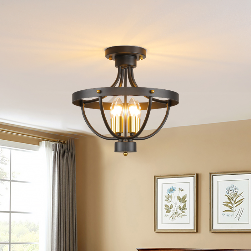Silva vintage LED-pendellampa i matt svart metall för matsal