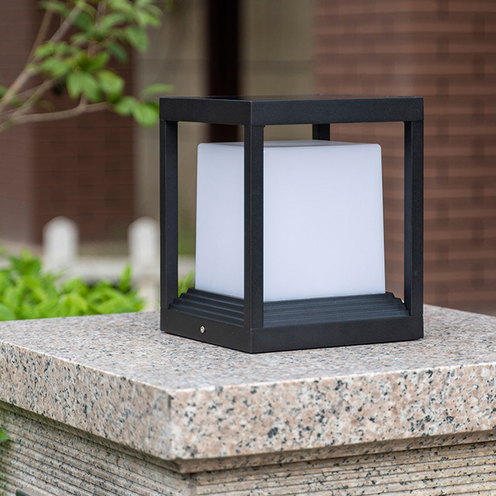 Ray Modern Rectangular Metal Outdoor Lamps, Black