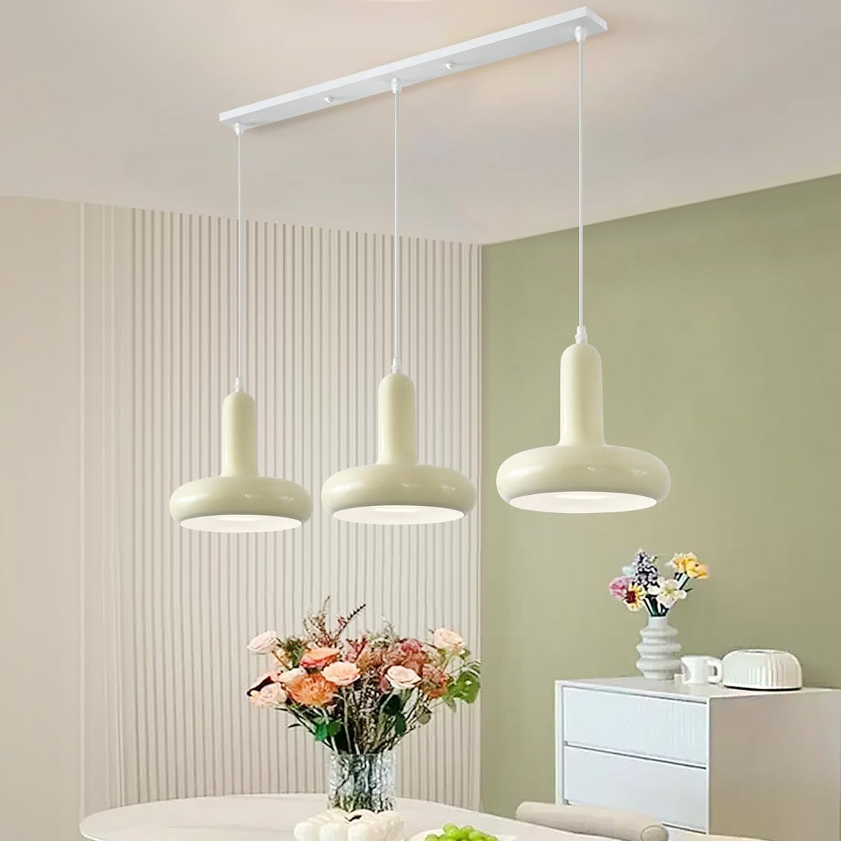 Arisha Modern Minimalist Cream Style Pendant Light White Bedroom