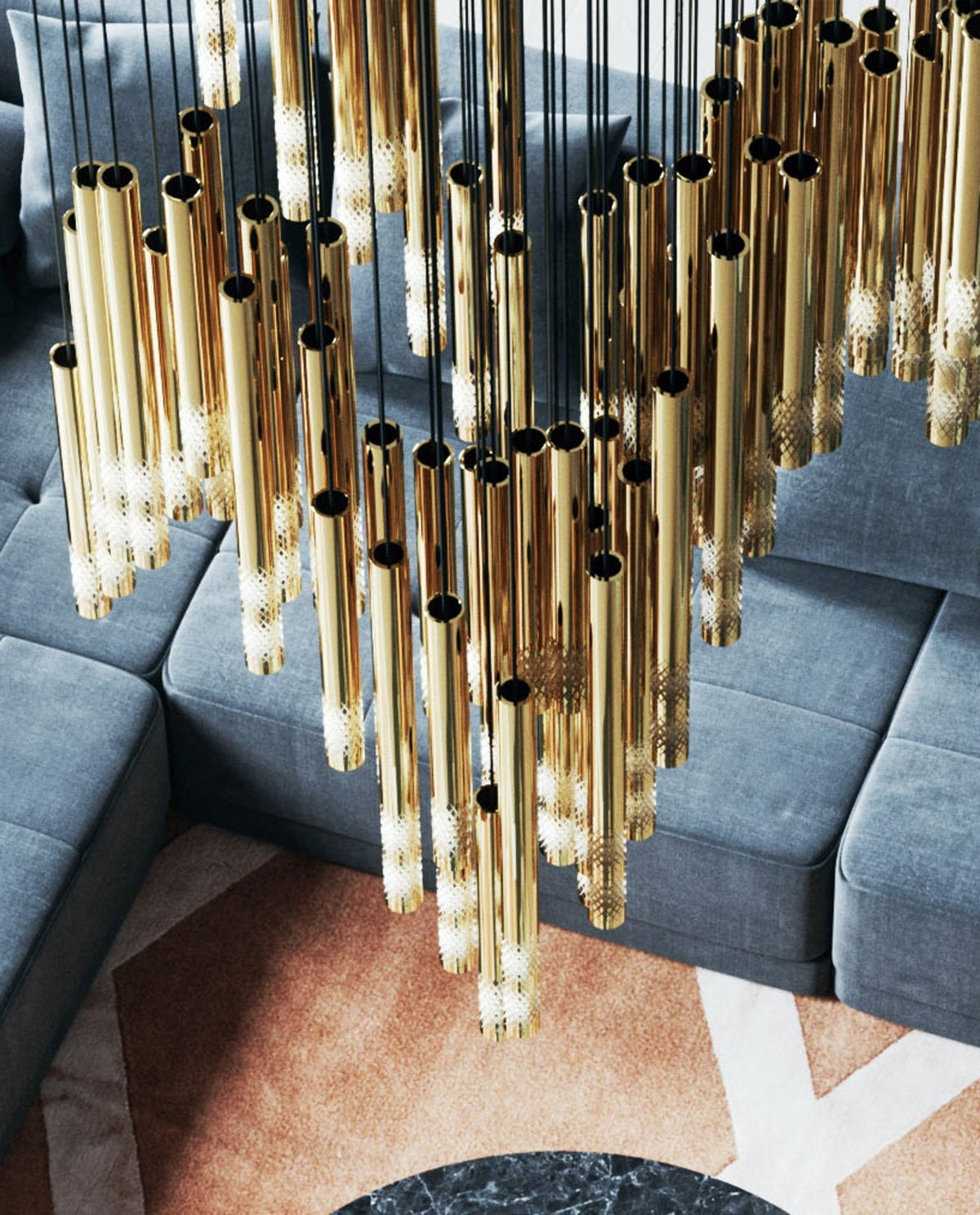 Candelabro em cascata orquestral Rivinian