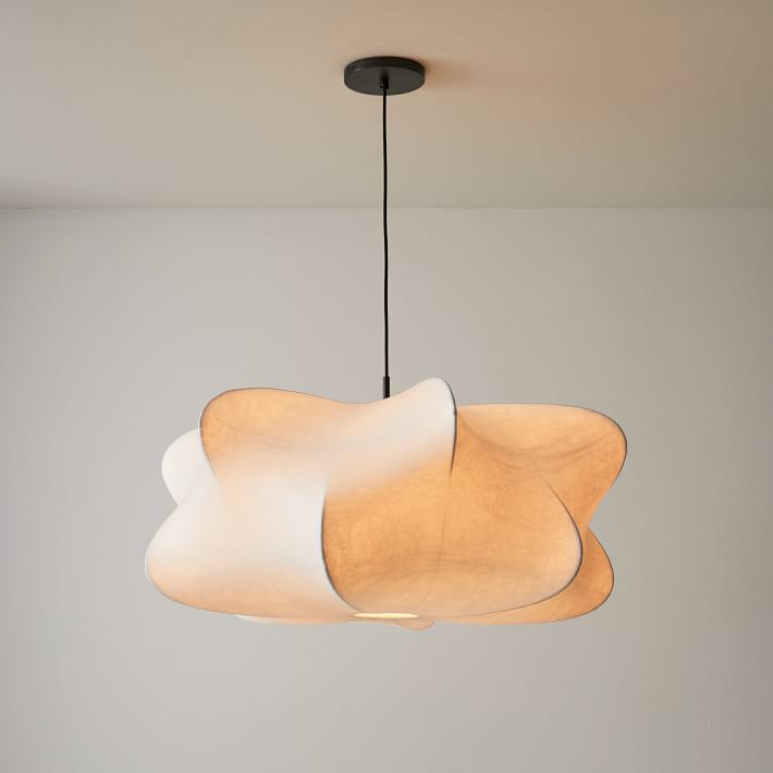 Candeeiro suspenso contemporâneo Luxe em seda