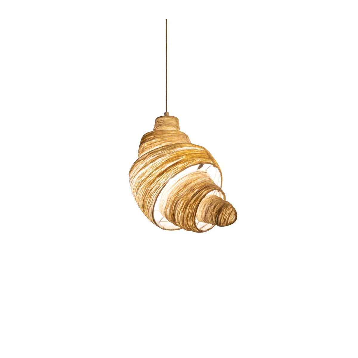 Croissant-upphengiljós úr textíl