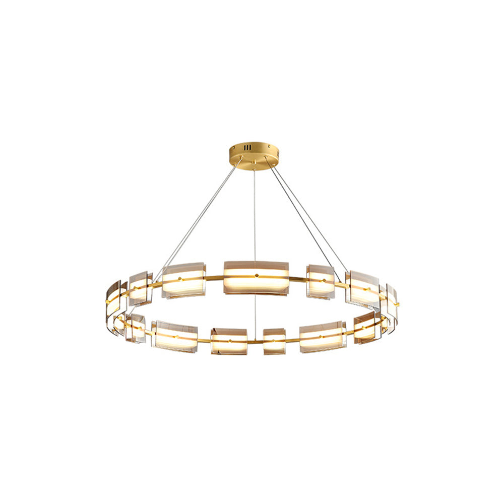 Arisha minimalistisk ringformad pendellampa i metall, svart/guld