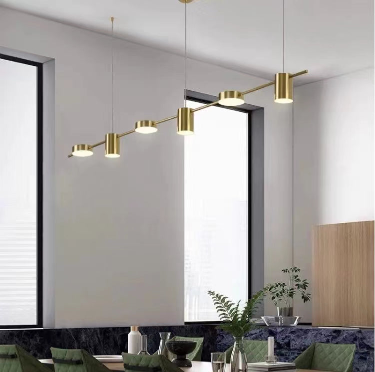Arisha minimalistisk pendellampa med flera metallskärmar, svart/guldfärgad