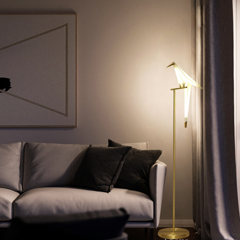 Clifford nordisk fuglebordslampe/gulvlampe, guld, 1/2/3 lyskilder
