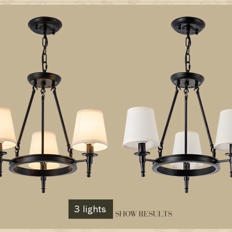 Silva vintage Ring Metal/Fabric Chandelier, Black/Copper