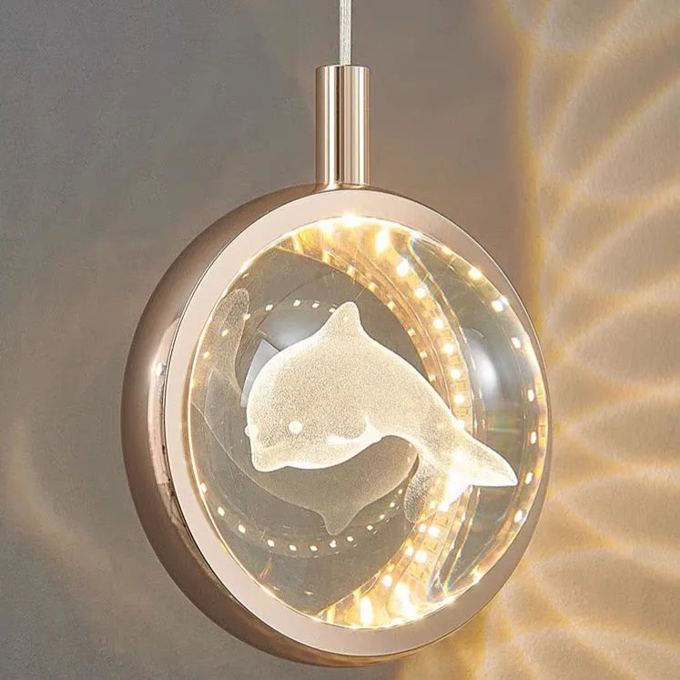 Kristy modern sfärisk pendellampa i metall, guld