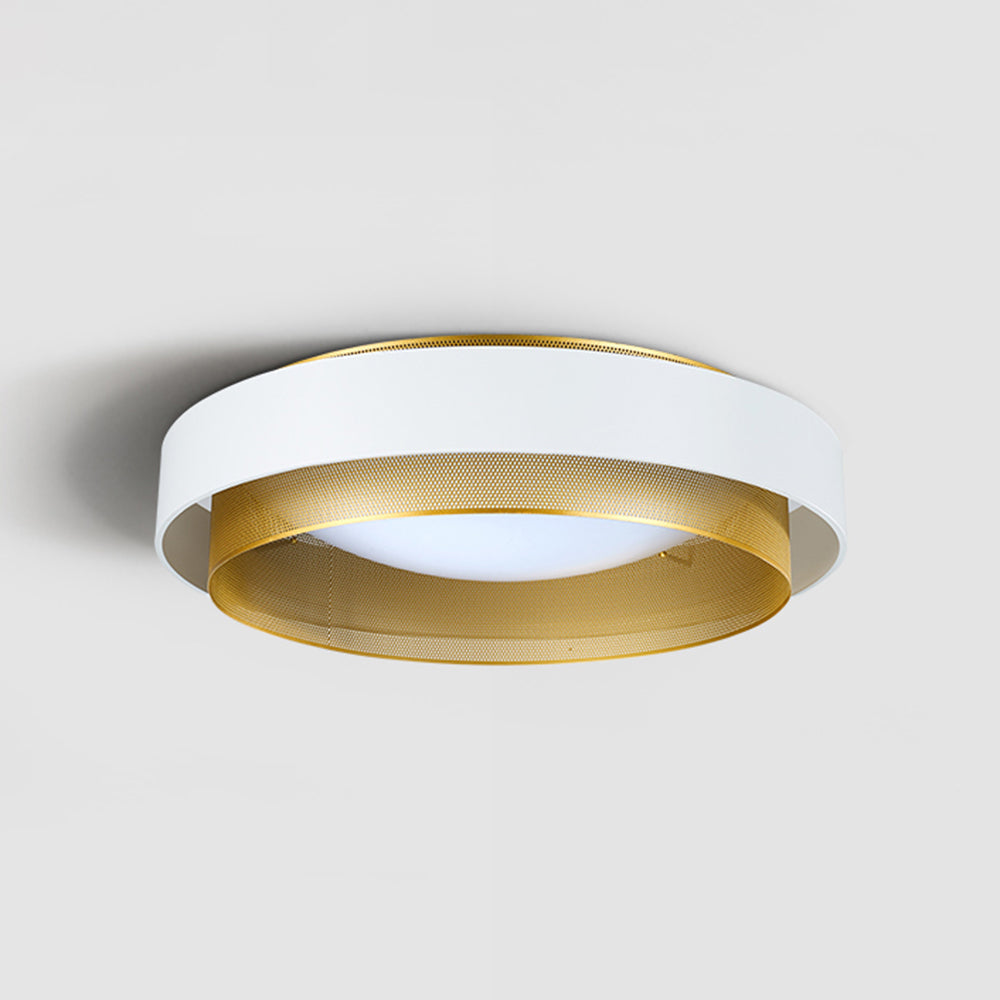 Arisha Modern Ring Metal/ Flush Mount Ceiling Light, White/Black