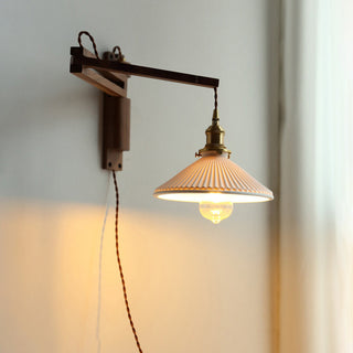Ozawa Vintage Design Trä/Metall LED Vägglampa Vardagsrum Sovrum