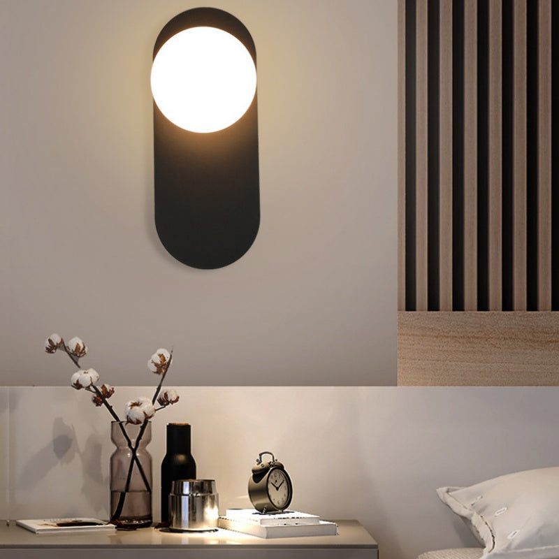 Valentina modern LED-vägglampa i svart/guld och glas – sovrum/vardagsrum