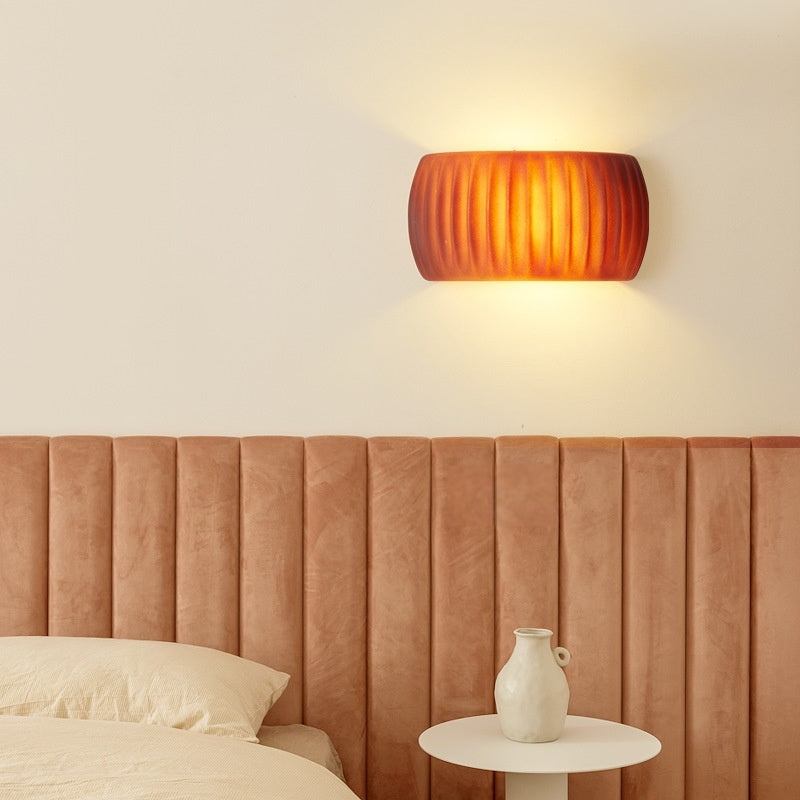 Aria moderne LED-indendørs væglampe i orange og grøn resin til soveværelse