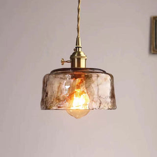 Levy Retro Liten LED Pendellampa Guld Glas Badrum Vardagsrum