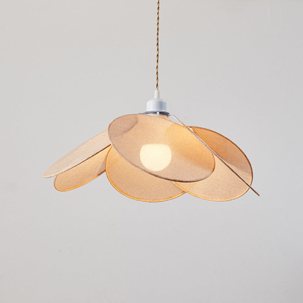 Ritta Minimalist Fabric Flower Pendant Light, Orange/Brown/Beige