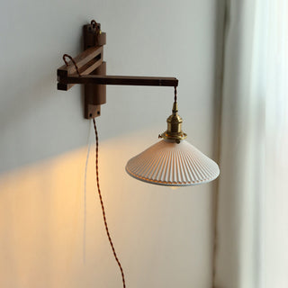 Ozawa Vintage Design Trä/Metall LED Vägglampa Vardagsrum Sovrum