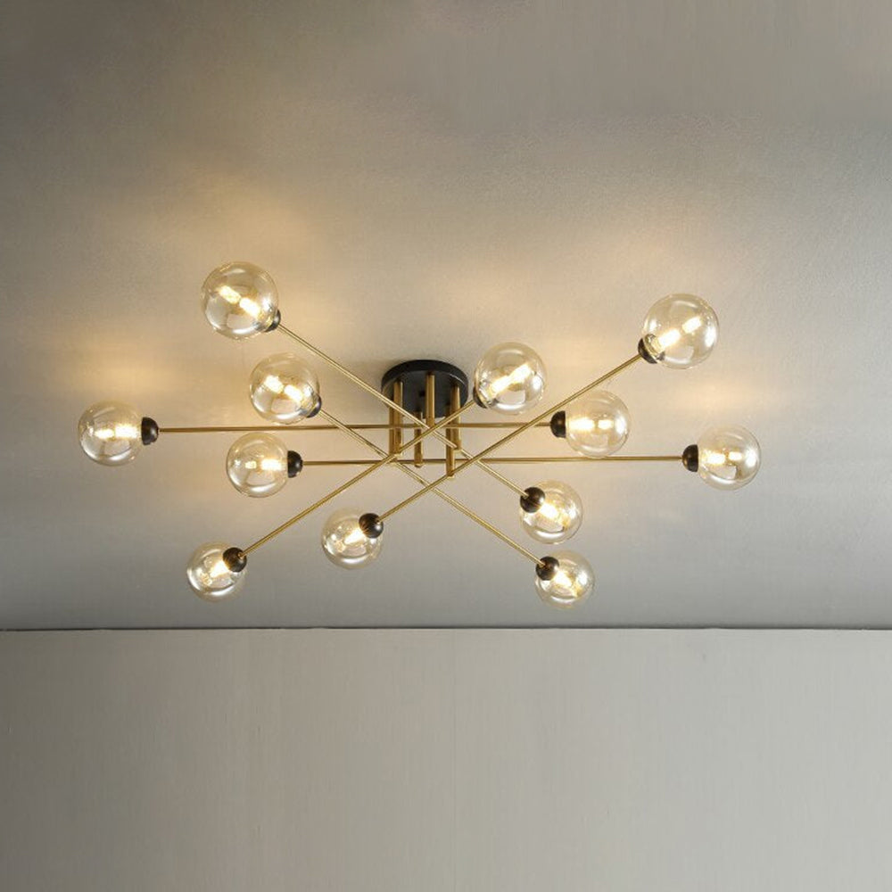 Valentina industriell LED-takkrona med glasglob, 6 stilar