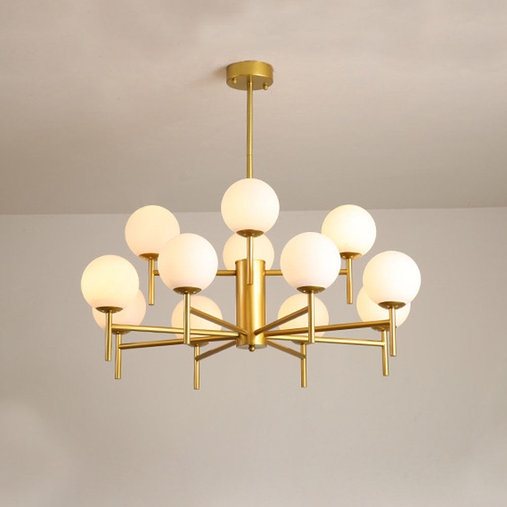 Silva-moderni pallomainen kuplavalaisin, metalli/lasi, kulta/musta