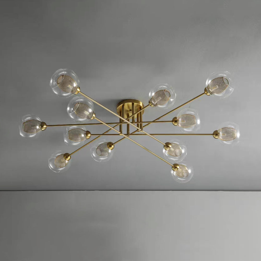 Valentina industriell LED-takkrona med glasglob, 6 stilar
