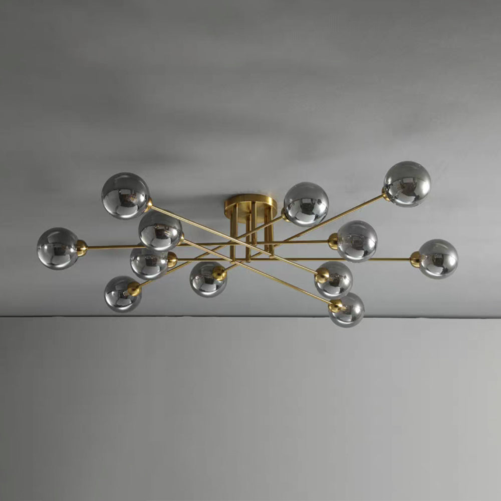Valentina industriell LED-takkrona med glasglob, 6 stilar