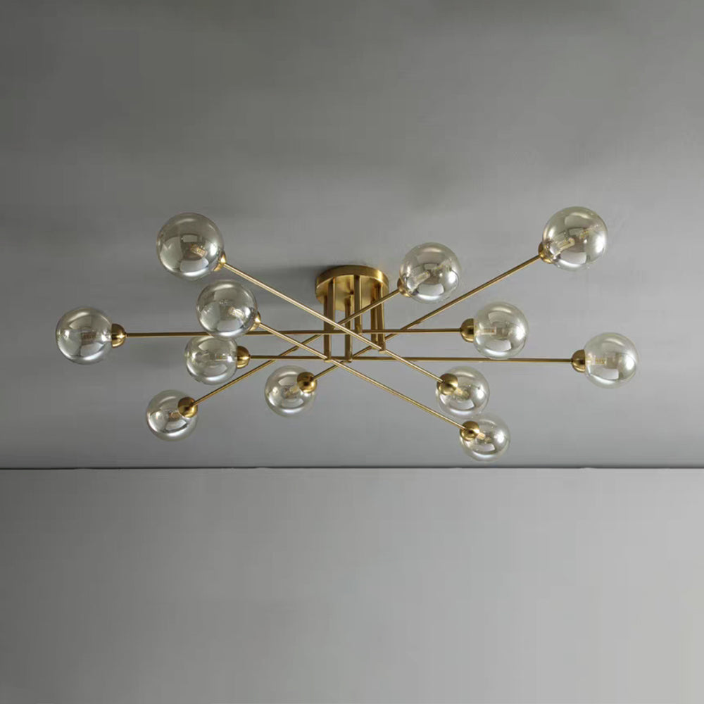 Valentina industriell LED-takkrona med glasglob, 6 stilar