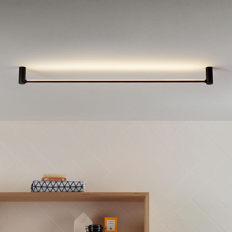 Arisha minimalistisk linjär taklampa för utanpåliggande montering, svart, hall