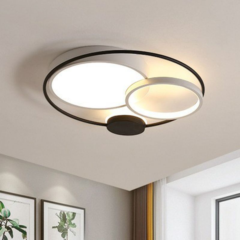 Arisha nútímalegt hringlaga LED-loftljós, svart og hvítt