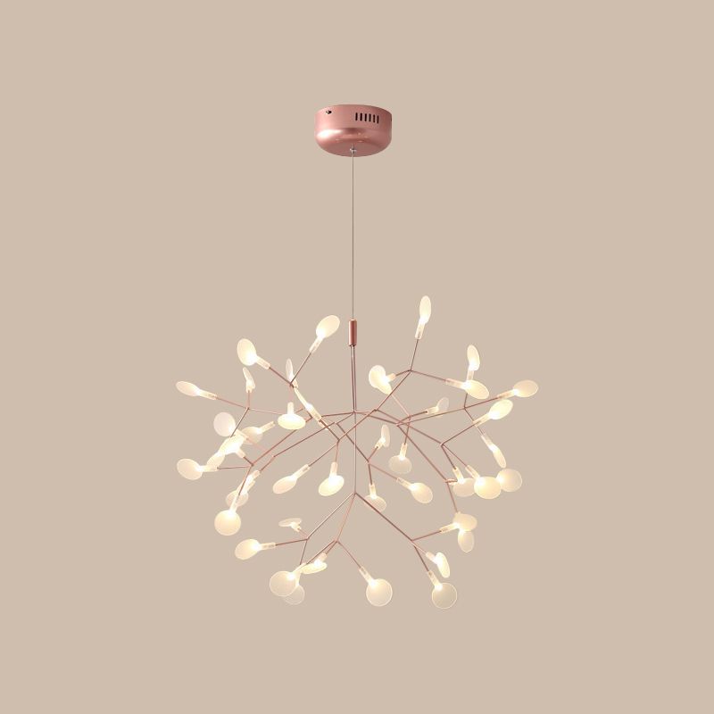 Lior unik Sputnik-ljuskrona i art déco-stil med eldflugor, vardagsrum/sovrum