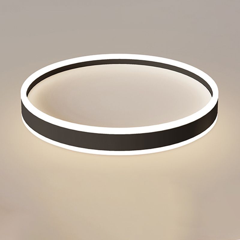 Arisha moderne rund LED-loftslampe i metal, hvid/sort