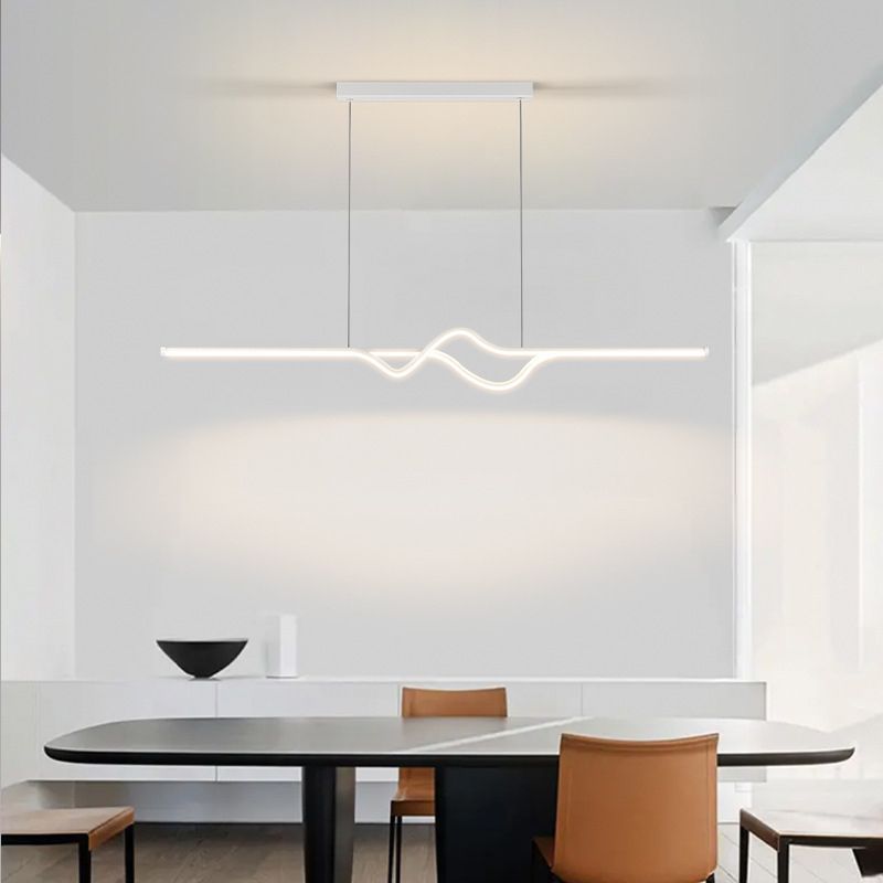 Arisha modern linjär pendellampa av metall, svart/vit/grå