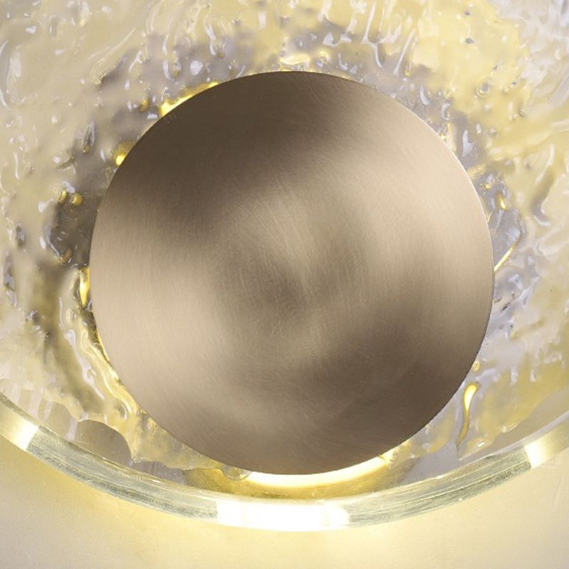 Kristy art deco-væglampe med globus i krystal og metal til soveværelset, guld
