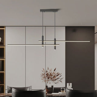 Edge Modern Linjär Pendellampa Metall Svart Vardagsrum