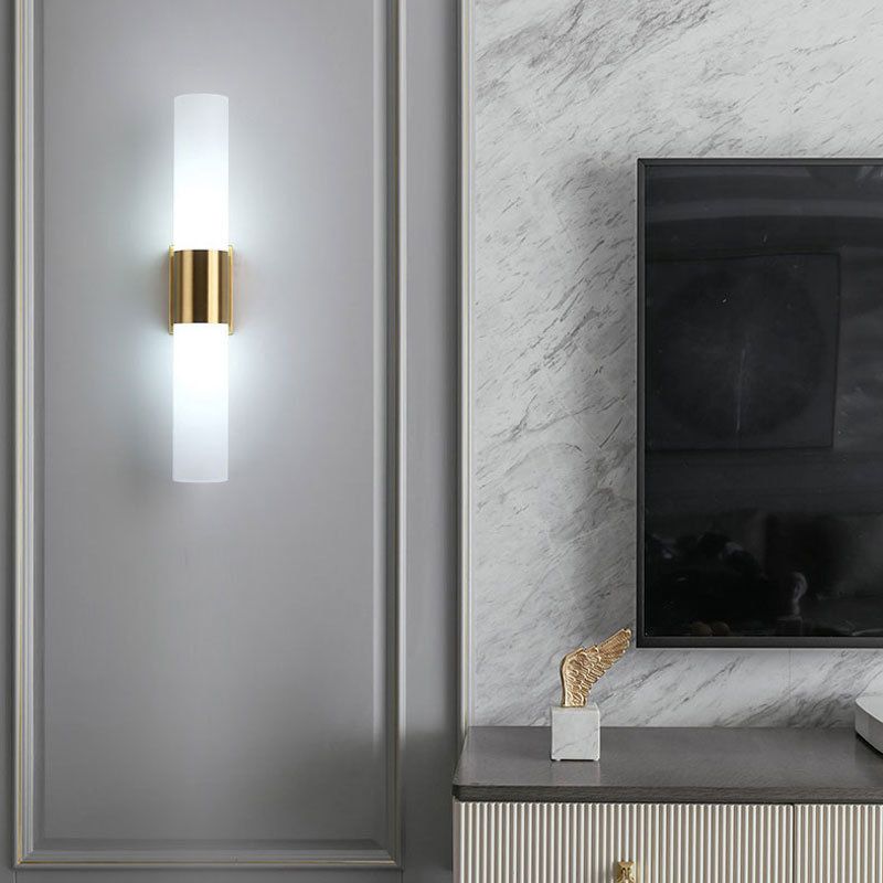 Arisha moderne væglampe med to hoveder i metal og glas til sminkebord, sort/guld
