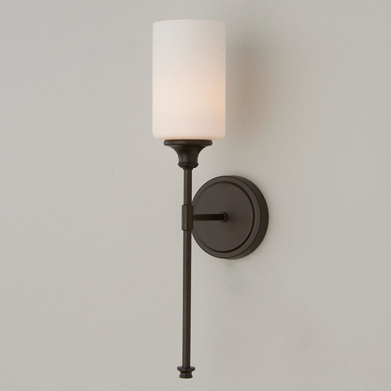 Tiffany nordisk minimalistisk vägglampa för sminkbord i metall och glas, svart/silver