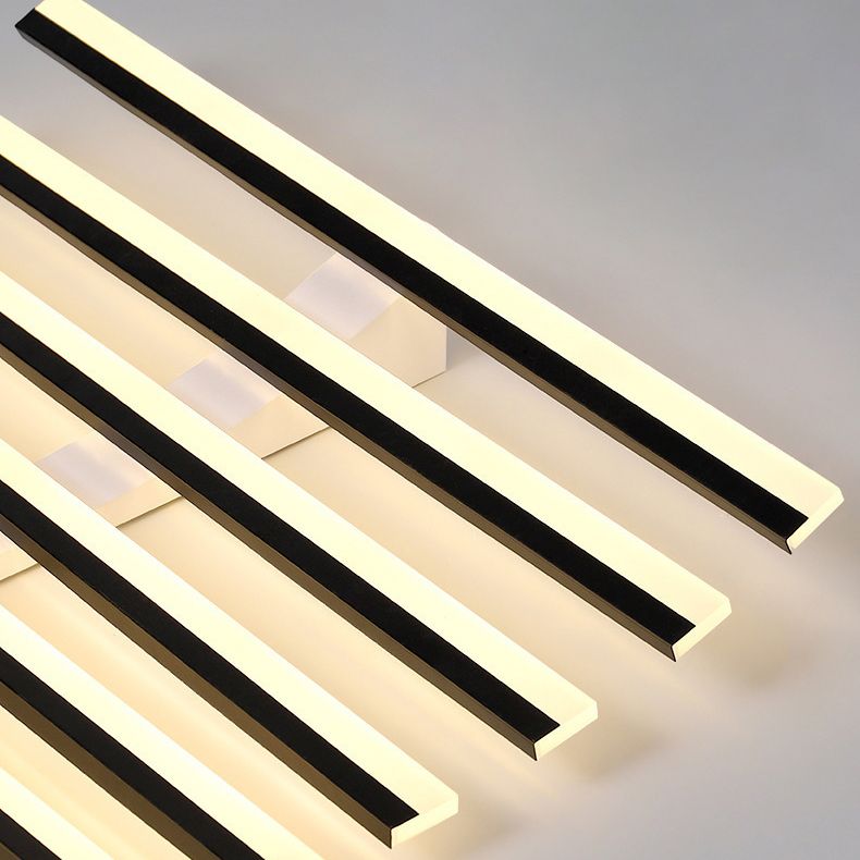 Arisha modern linjär plafondlampa med vågform, svart, vardagsrum