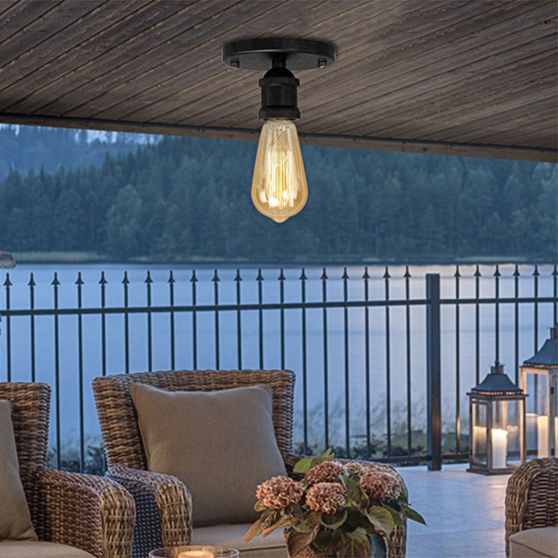 Silva retro vintage-loftslampe til delvis direkte montering med pære