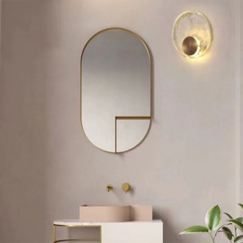 Kristy art deco-væglampe med globus i krystal og metal til soveværelset, guld