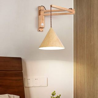 Ozawa Vintage Trä Metall Vägglampa Inomhus Vardagsrum Sovrum
