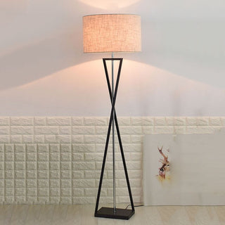 Eryn Retro Cylinder Tripod Metall Tyg Multi Color Golvlampa