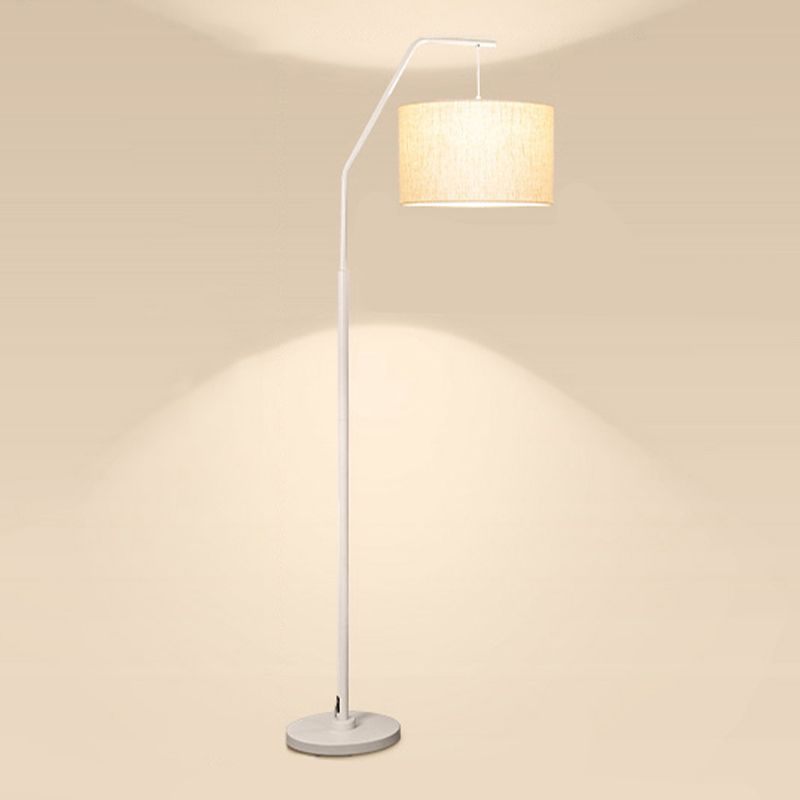 Eryn gulvlampe i cylindrisk form, buet gulvlampe, unik