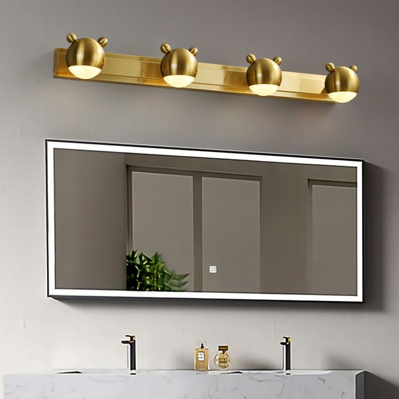 Arisha modern djurformad vägglampa med glob i metall för sminkbord, guld, sovrum